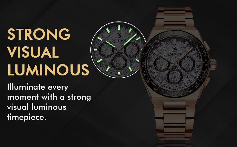 Solstice Chronograph Rose Gold/Meteorite - Solstice Watches