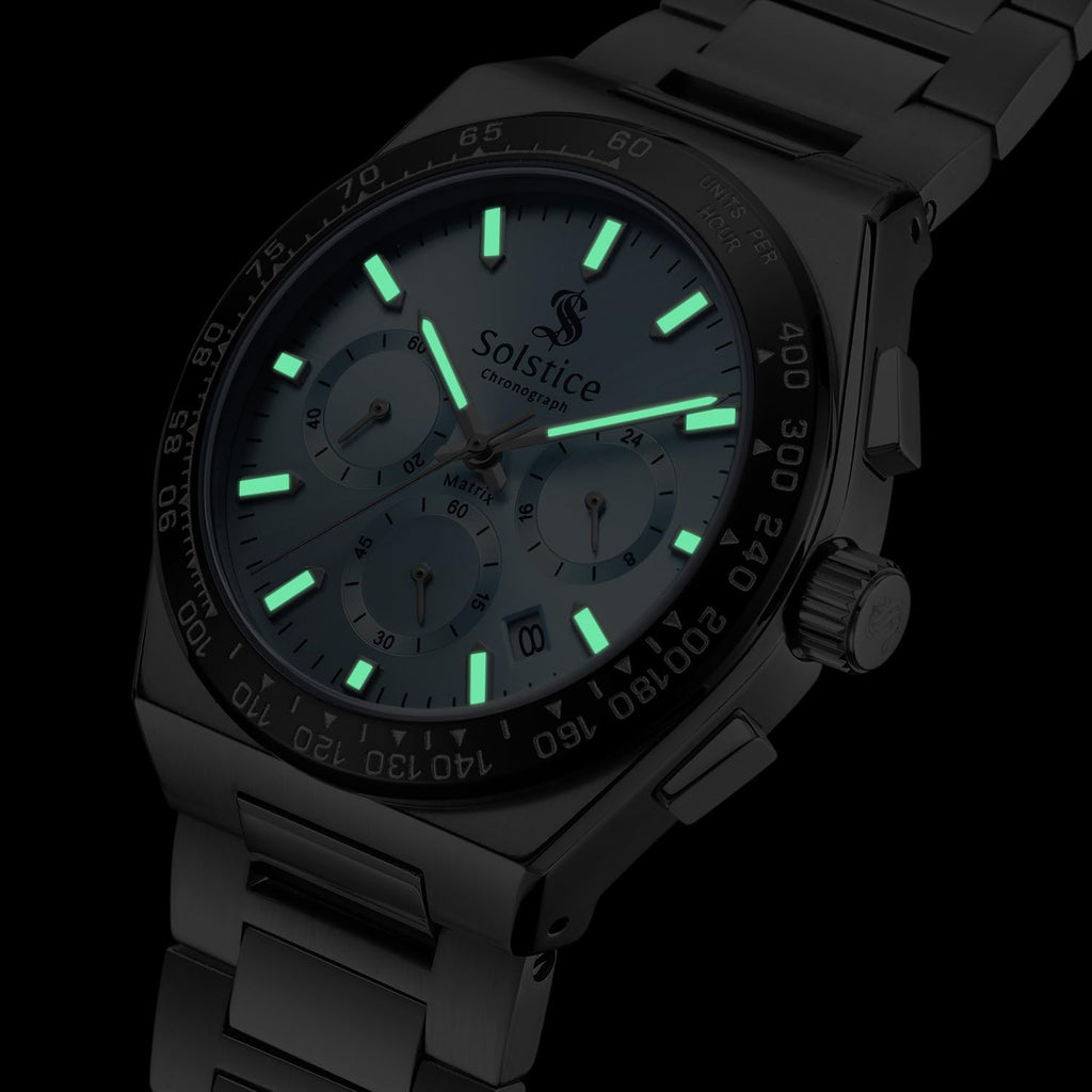 Silver Solstice Chronograph Ice-Blue/Silver – Solstice Watches