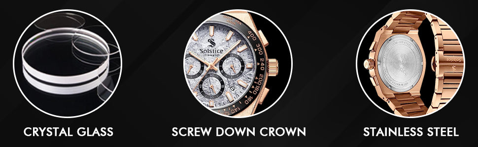 Solstice Chronograph Rose Gold/Meteorite - Solstice Watches