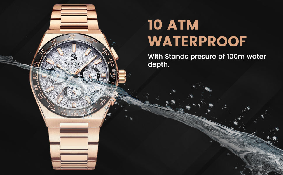 Solstice Chronograph Rose Gold/Meteorite - Solstice Watches