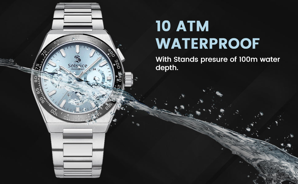 Solstice Chronograph Ice-Blue/Silver - Solstice Watches