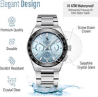 Solstice Chronograph Ice-Blue/Silver - Solstice Watches