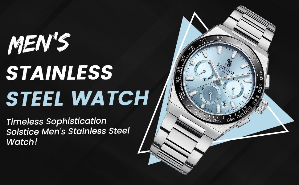 Solstice Chronograph Ice-Blue/Silver - Solstice Watches