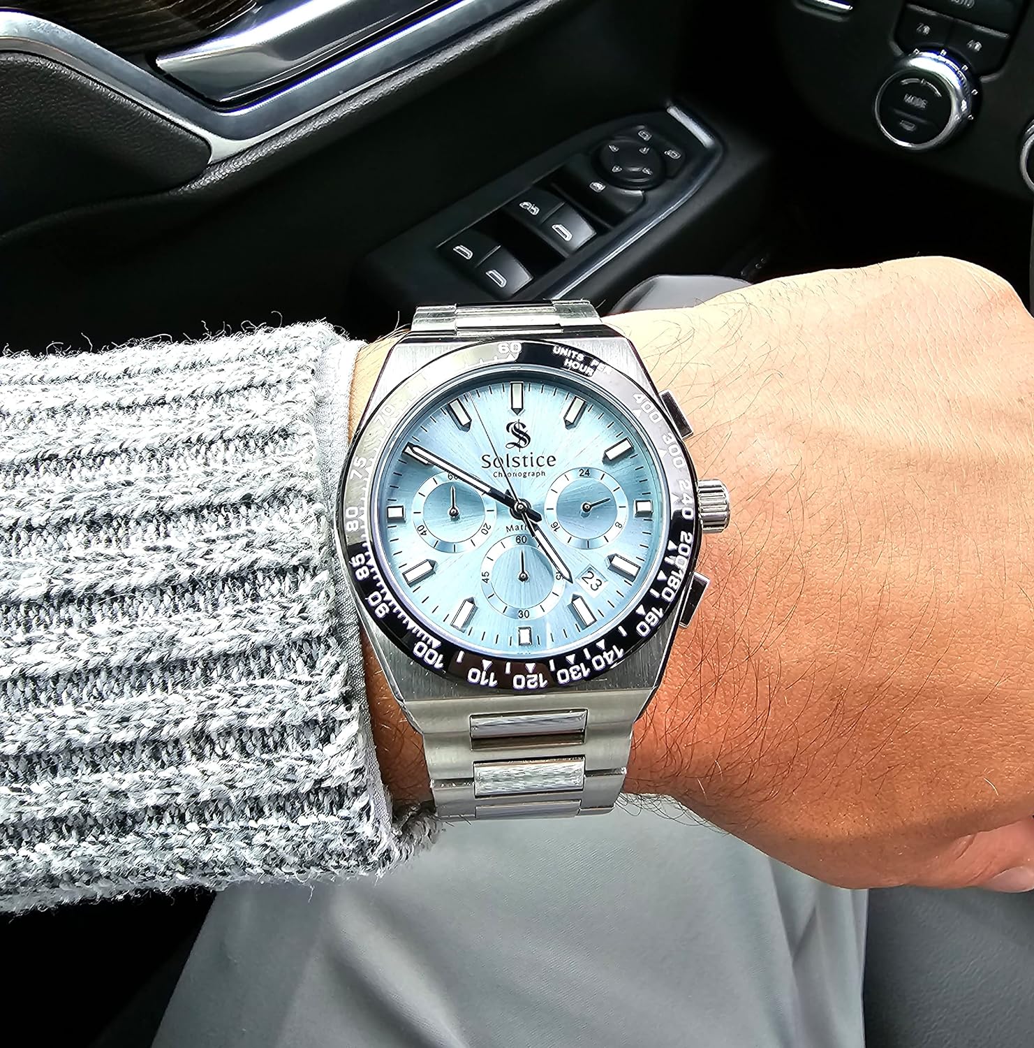 Solstice Chronograph Ice-Blue/Silver - Solstice Watches