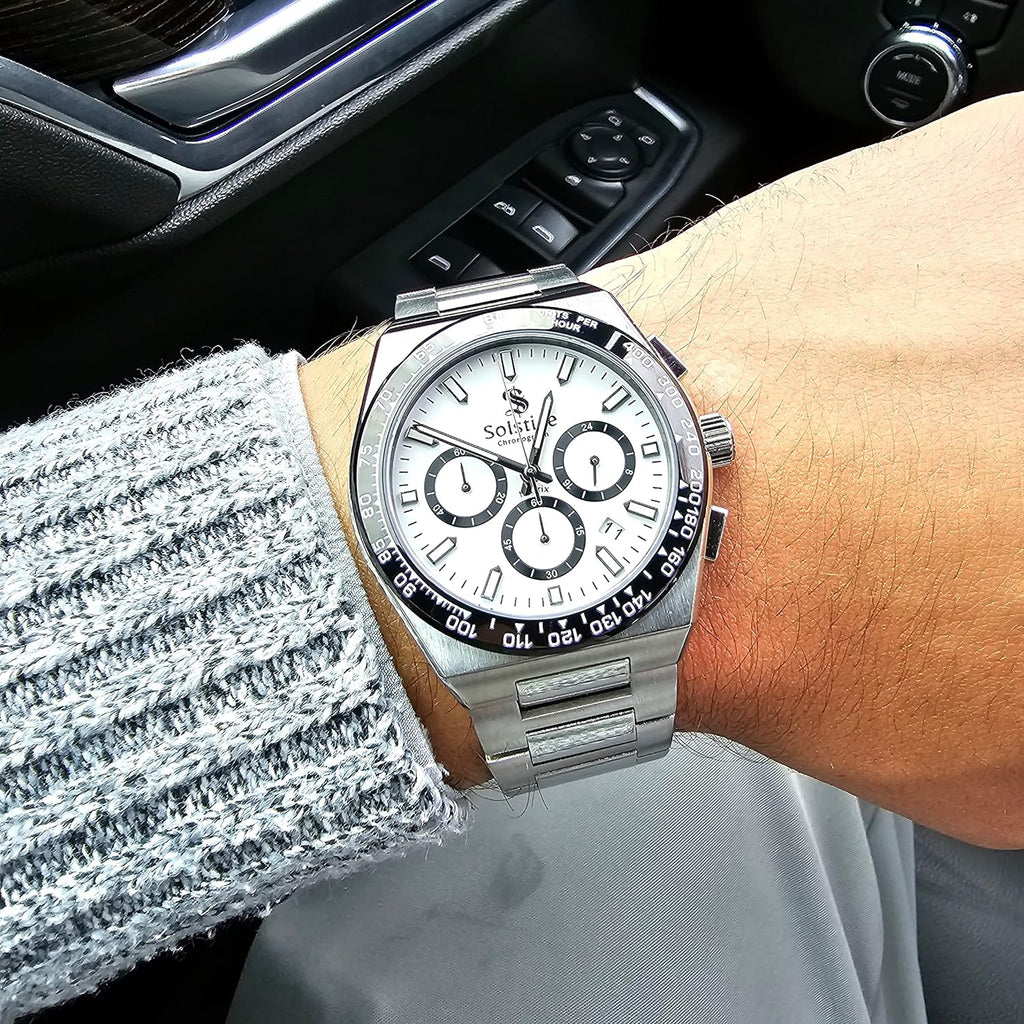Solstice Chronograph-white panda/silver - Solstice Watches