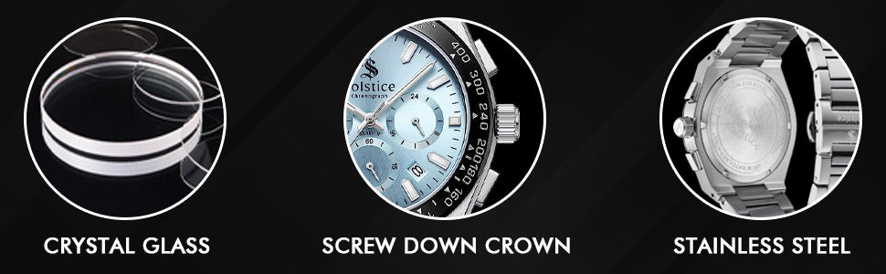 Solstice Chronograph Ice-Blue/Silver - Solstice Watches