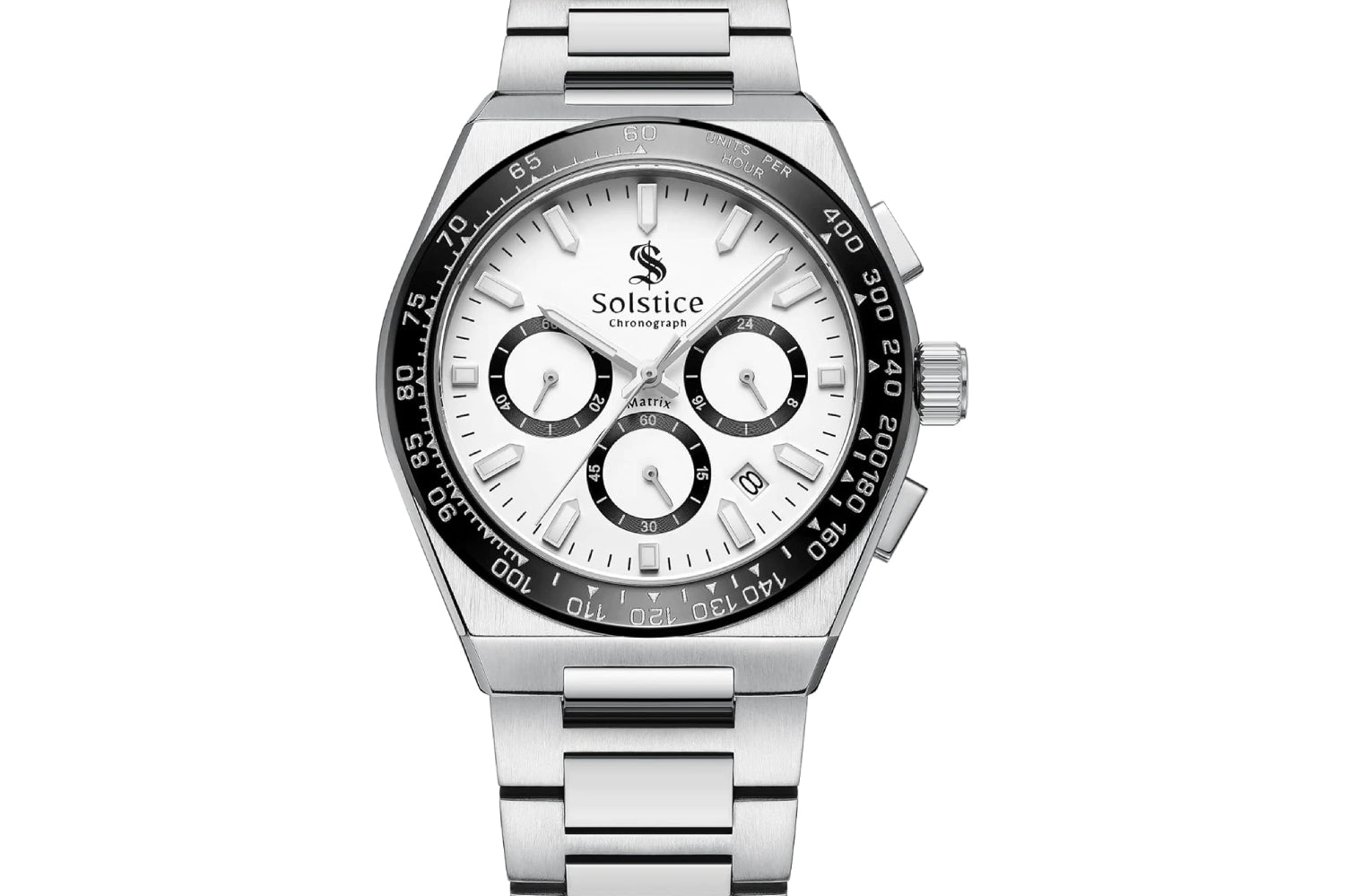 Solstice Chronograph-white panda/silver - Solstice Watches