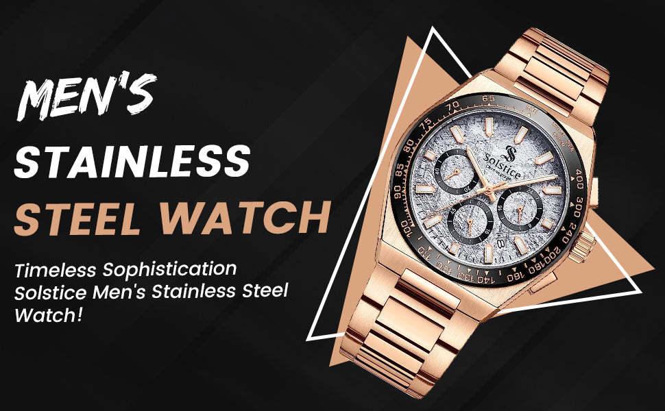 Solstice Chronograph Rose Gold/Meteorite - Solstice Watches
