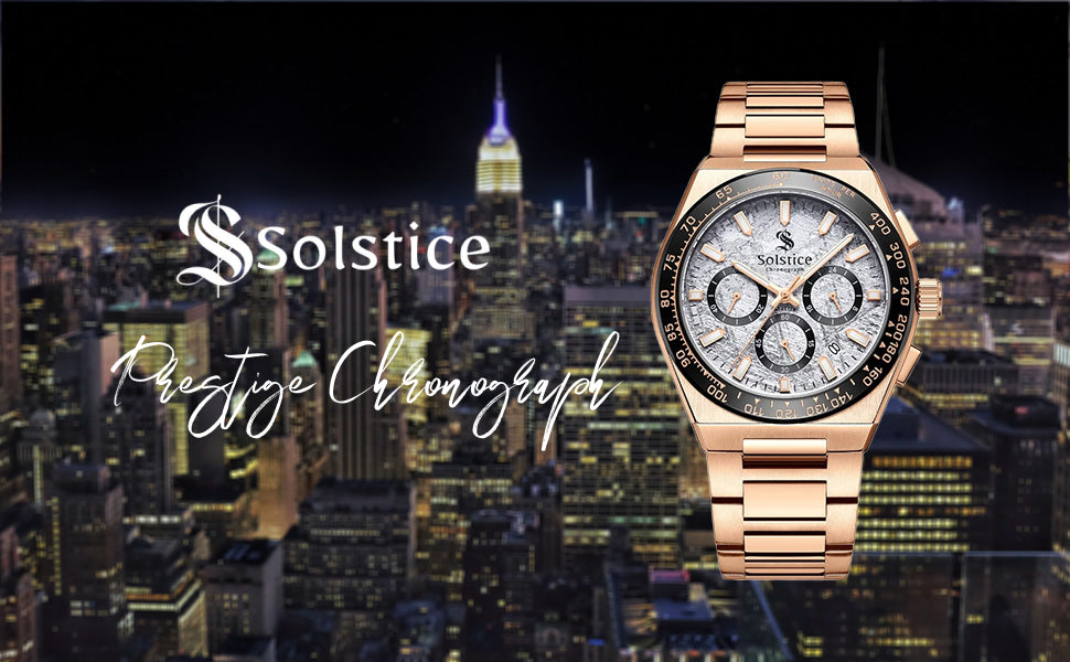 Solstice Chronograph Rose Gold/Meteorite - Solstice Watches