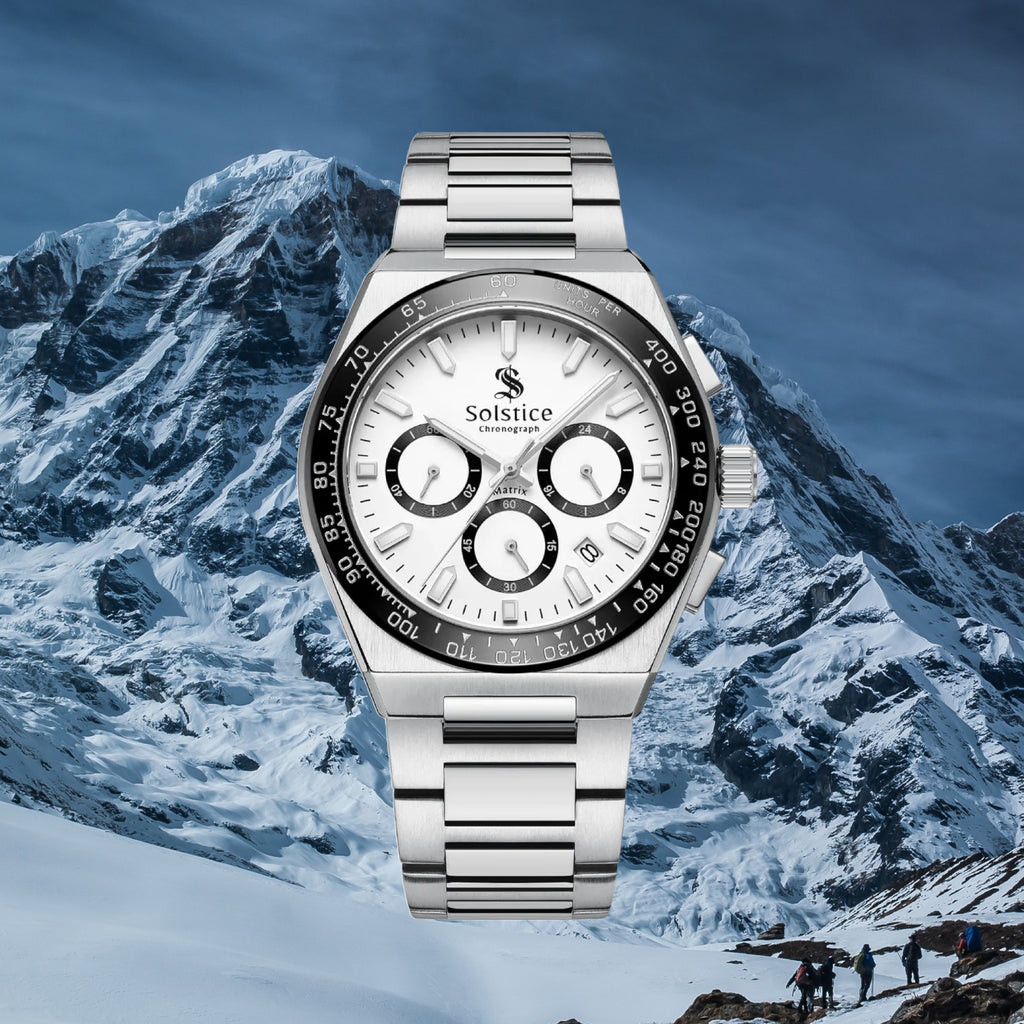 Solstice Chronograph-white panda/silver - Solstice Watches