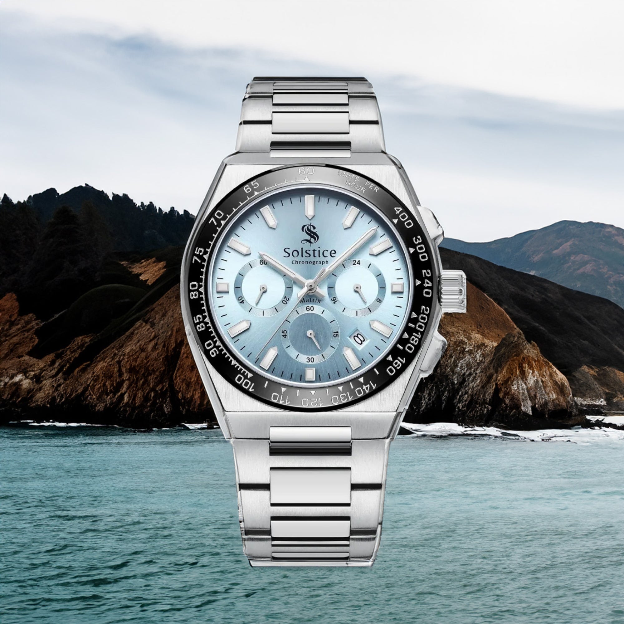 Solstice Chronograph Ice-Blue/Silver - Solstice Watches