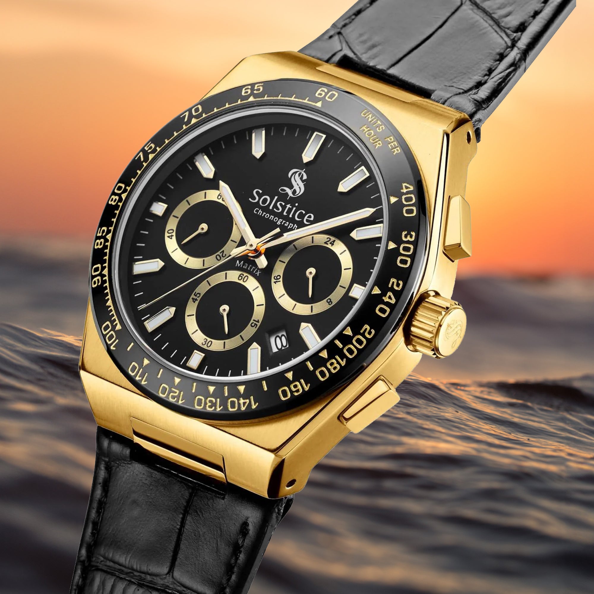 激レア！スウォッチクロノグラフ黒金メタル Chronograph gold/black – Solstice Watches