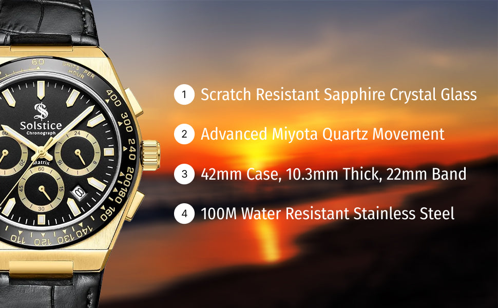 Solstice Chronograph gold/black - Solstice Watches