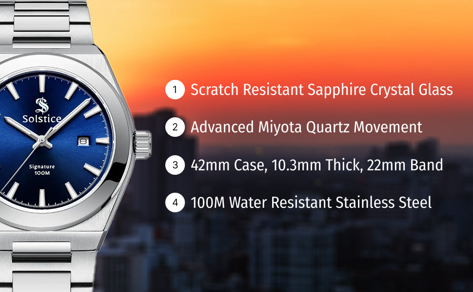 Silver Solstice Signature-blue/silver – Solstice Watches